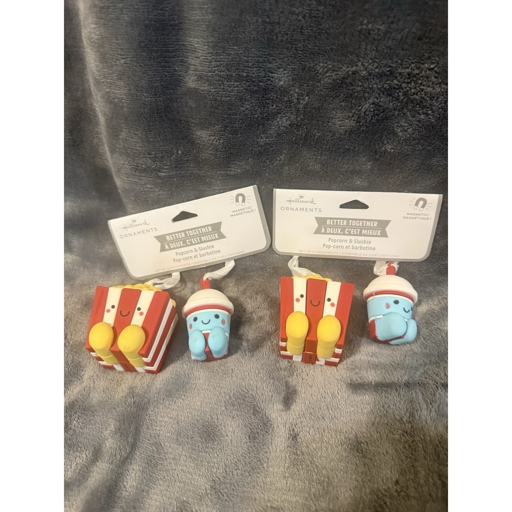 Hallmark 2022 Better Together Magnetic Ornaments -Popcorn & Slushie New Lot Of 2